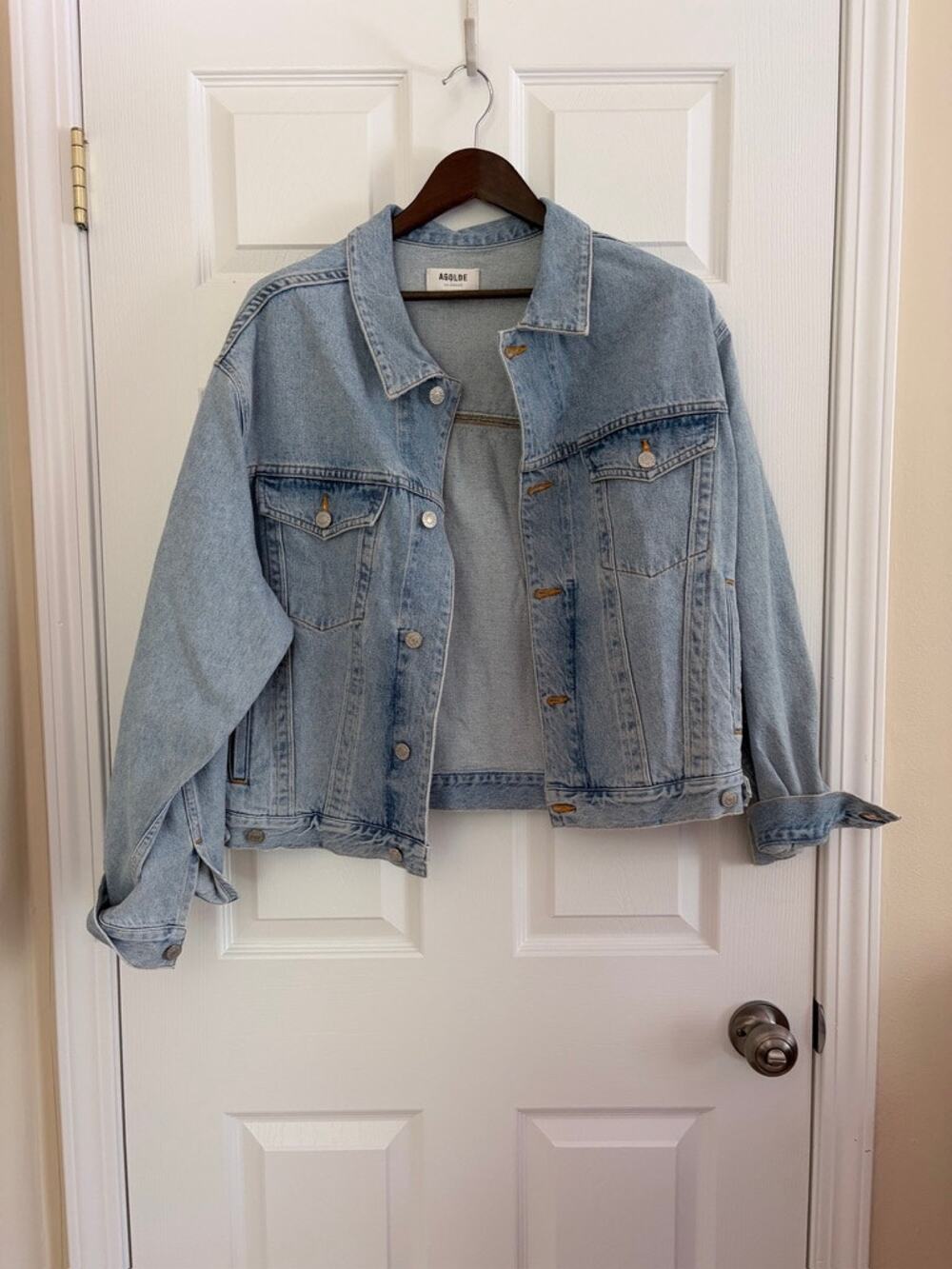 AGOLDE Los Angeles Oversized Denim Trucker Jacket Light Wash Large